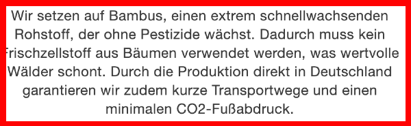 Bambus-Tpoilettenpapier Made in Germany: Greenwashing.